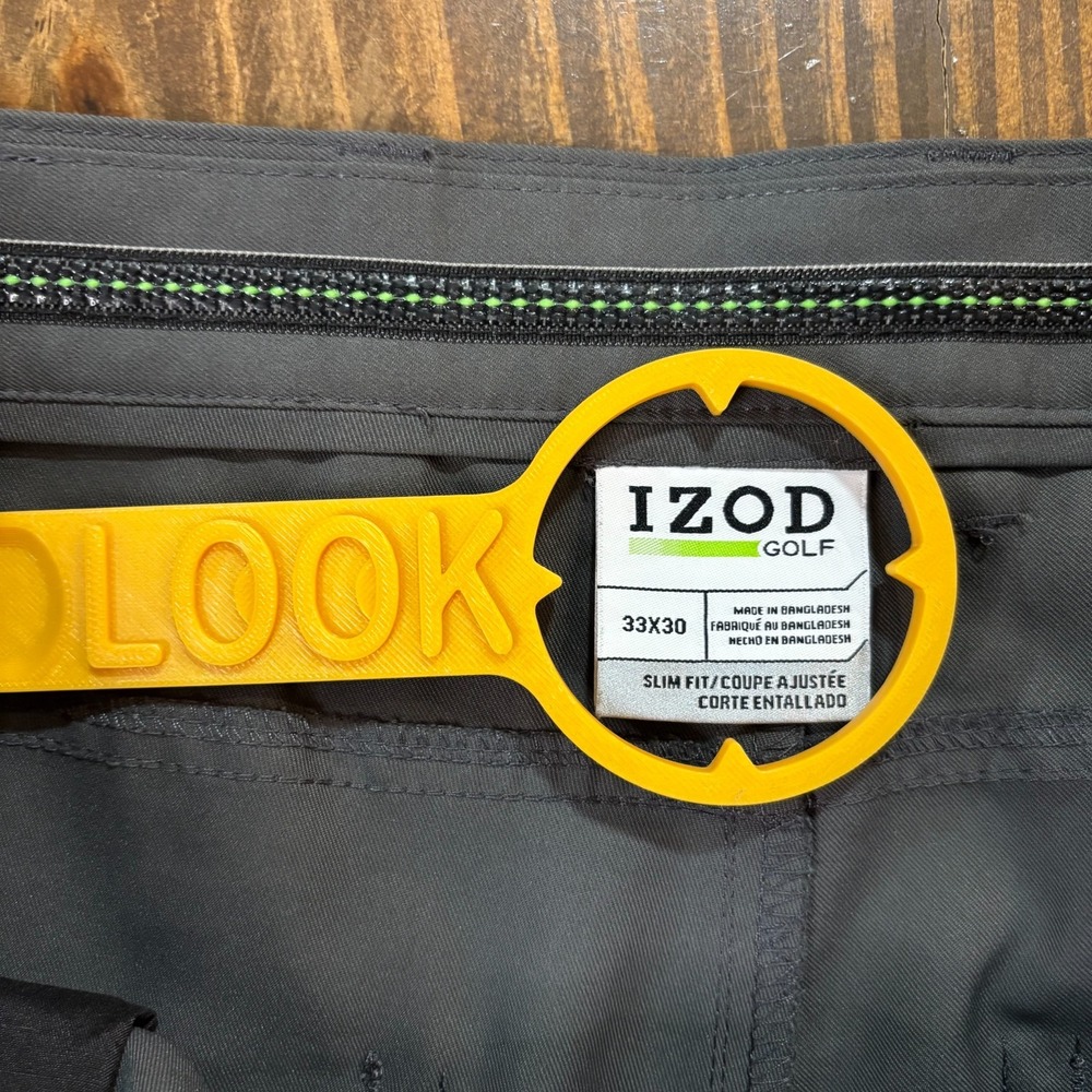 IZOD Golf Pants Mens‎ 33x30 Gray Slim Fit Stretch Performance Flat Front Pants - Picture 6 of 7